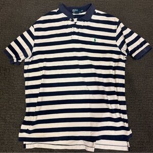 Ralph Lauren Navy and White Striped Polo